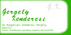 gergely kenderesi business card
